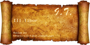 Ill Tibor névjegykártya